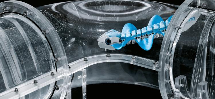 BionicFinWave von Festo schlängelt sich durchs Rohr